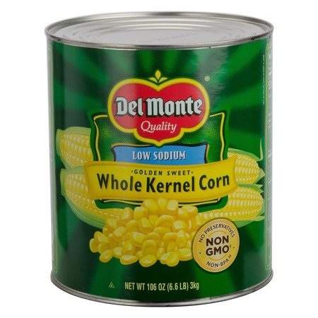 DEL MONTE Golden Sweet Whole Kernel Corn Low Sodium Delmonte 101 oz. Cans, PK6 2004499